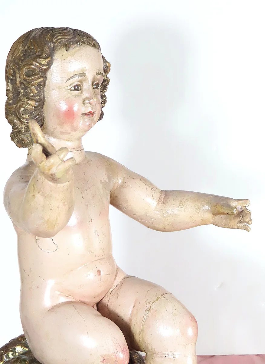 Escultura en madera policromada