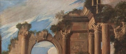 Capricho o “Capriccio” con ruinas clásicas Óleo sobre lienzo, Capricho con ruinas clásicas